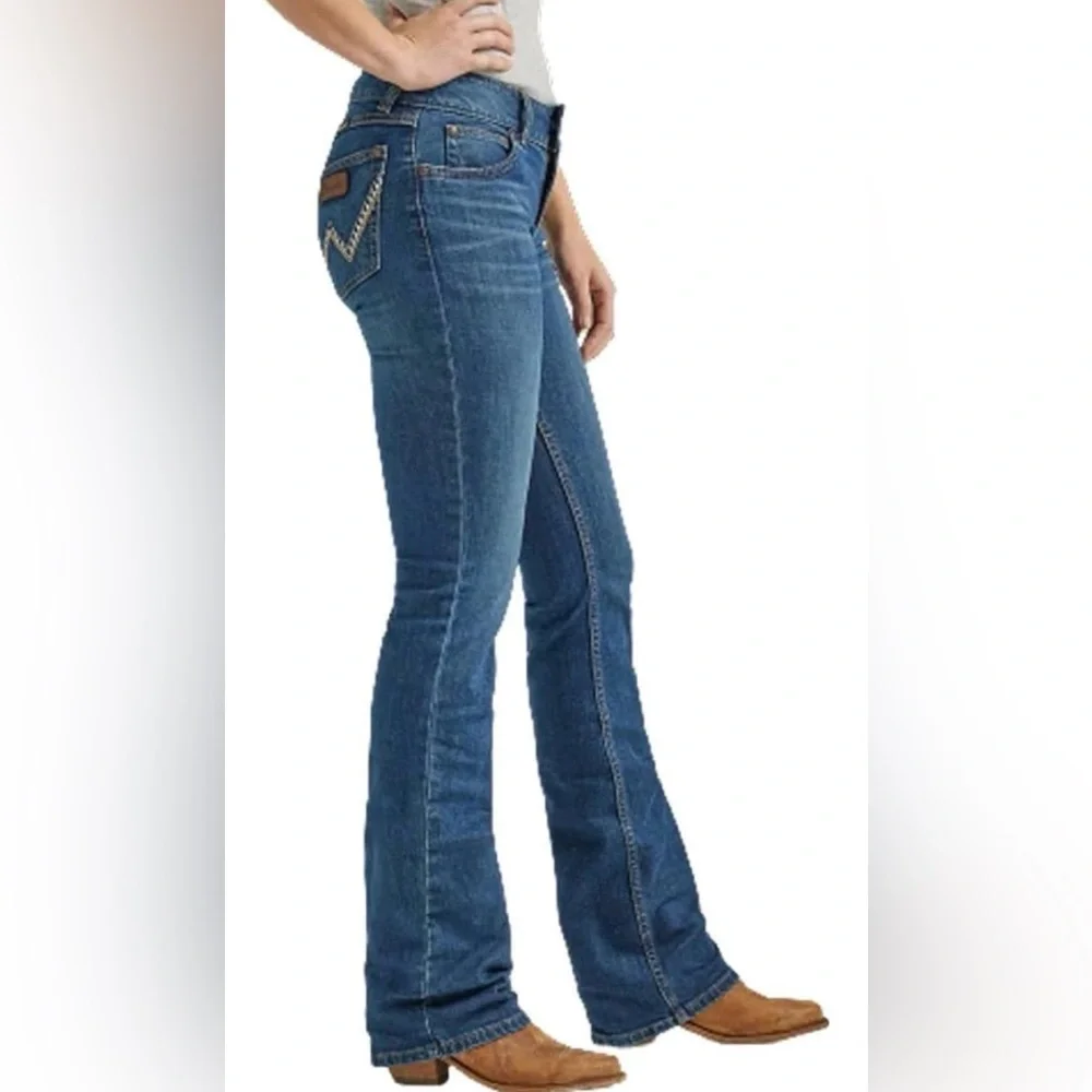 Wrangler Retro 31/11X36 Women's Classic Blue Boot Cut Jeans Mid-Rise NWT #7 - Picture 9 of 13